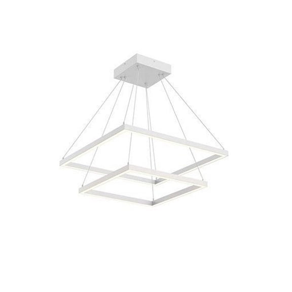 Kuzco Lighting Piazza 2 Layer 24" Chandelier Textured Down Only 930 TRIAC 120 90W White