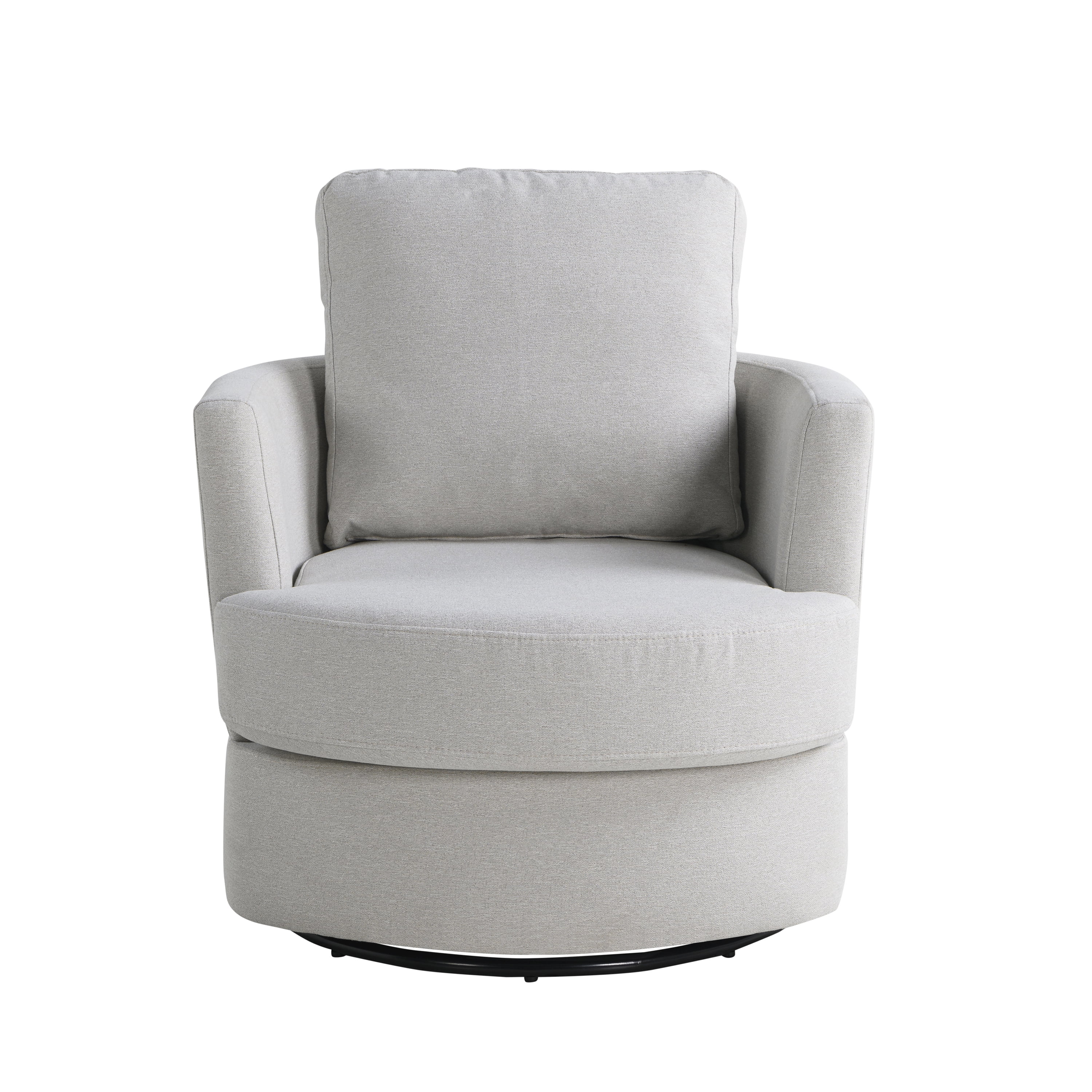 Studio Living Everest Modern Swivel Accent Chair, Ivory Fabric