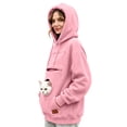 thumbnail image 5 of Stralyhd Zipper Cat Dog Pouch Hoodie for Women Cozy Soft Dog Pouch Sweatshirts Sharpa Warm Pet Carrier Hoodie Hooded Small Animal Carrier Pullover Pink XXL, 5 of 5