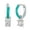 Turquoise, variant on Bob Mackie Jewelry Silver Plated Brass Turquoise Enamel Cubic Zirconia Hoop Earrings