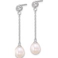 thumbnail image 3 of Sterling Silver Rh-Plated 7-8Mm Fwc Pearl/Cz 17In Necklace/Earrings Set(Length 17) - Jbsp, 3 of 5