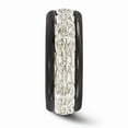 thumbnail image 3 of Two-Tone Titanium Silver Ring Band Wedding Silver Tone, 3 of 6
