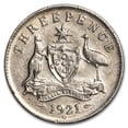 thumbnail image 2 of 1921-M Australia Silver 3 Pence George V AU, 2 of 2