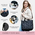 thumbnail image 3 of Kedzie Cloud 9 Tote Bag Quilted Puffer Crossbody Purse, Black (Women's), 3 of 10