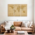 thumbnail image 2 of Elephant Stock World Map Antique Style I Wall Art - Horizontal Multi Panel Canvas - Living Room Wall Decor - Map Multi Panel - Orange And Brown Decor By Michael Tompsett - 57" x 36", 2 of 8