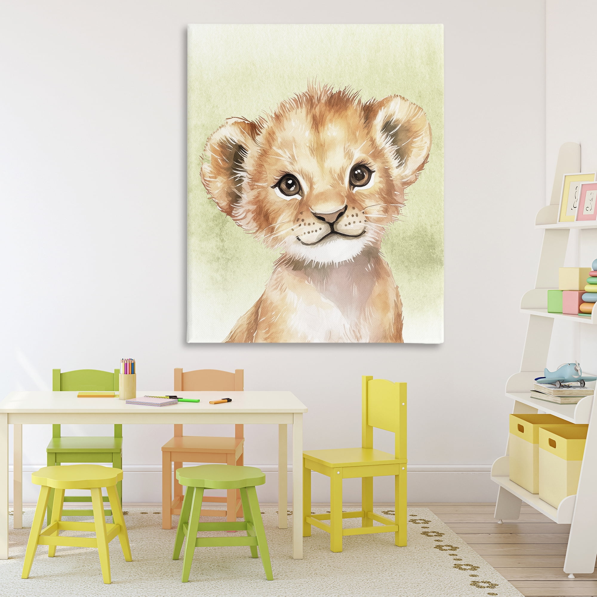 Stupell Industries Jungle Friends Baby Lion Canvas Wall Art, design by Christine Simpson Art