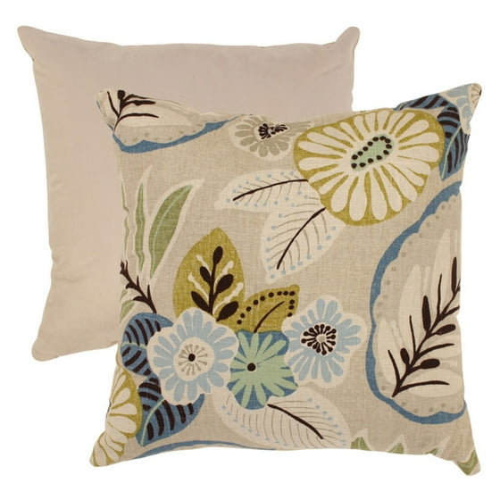 Pillow Perfect Beige and Blue Tropical Throw Pillow - 18 in. - Walmart.com