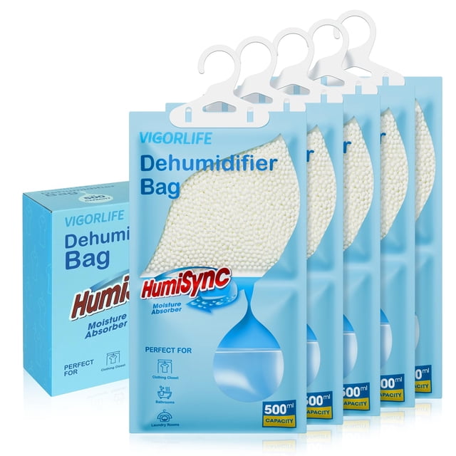 Deshumidificador colgante para armario VigorLife, 275 ml, 5 unidades