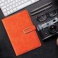 thumbnail image 4 of Loyerfyivos A5 large buckle notebook,U-shaped button notepad,imitation leather material business office notebook,thickened paper,happy writing,180 degrees flat design,does not hurt the wrist, 4 of 9
