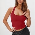 thumbnail image 2 of MSJUHEG Tank Tops Camisole Tops for Women Tank Top with Built in Bra for Women Basic Tees for Women Knit Tops for Women Womens Sleeveless Blouse Tanks for Women Red XL, 2 of 7