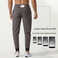 thumbnail image 3 of Pantalones de running para hombre, pantalones de fitness tejidos, holgados, de secado rápido, con cinturón, pantalones casuales elásticos para exteriores, 3 of 5