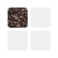 thumbnail image 2 of Kll Square Drink Coasters Set Of 4,Pu Leather Absorbent Coasters Set Decorative Coffee Cup Coasters Housewarming Gift For Home Decor-Coffee Bean, 2 of 9