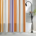 thumbnail image 2 of Orange Striped Shower Curtain Set, Waterproof Shower Curtains for Bathroom, Farmhouse Stripes Modern Abstract Art Washable Fabric Cloth Bath Curtain for Bathtub Decoration with Hooks 72x78 Inches, 2 of 9