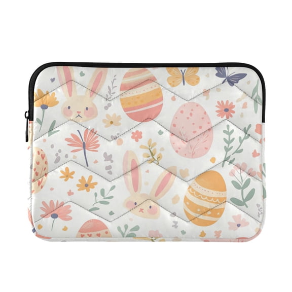 FORMRS 13-13.3 inch Laptop Sleeve Case Soft Carrying Quilted Computer Bag Cover, Pink Easter Eggs