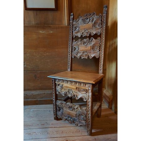 Laminated Poster Carving Old Middle Ages Craft Wood Art