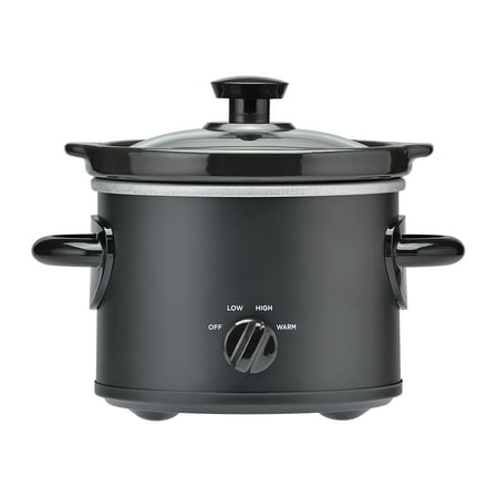 Mainstays 2 QT Slow Cooker Matte Black Finish Removeable Stoneware Pot Model MS54100112165B