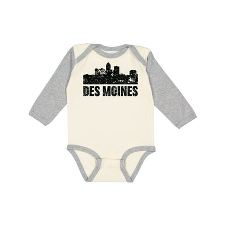 

Inktastic Des Miones Skyline Grunge Gift Baby Boy or Baby Girl Long Sleeve Bodysuit