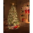thumbnail image 5 of Pumpkins Green Orange Fall Christmas Tree Skirt 48 Inches Large Christmas Skirt Tree, Thanksgiving Black Plaid Rustic Tree Skirt Christmas Decorations for Fireplace Party Holidays Indoor Outdoor, 5 of 7