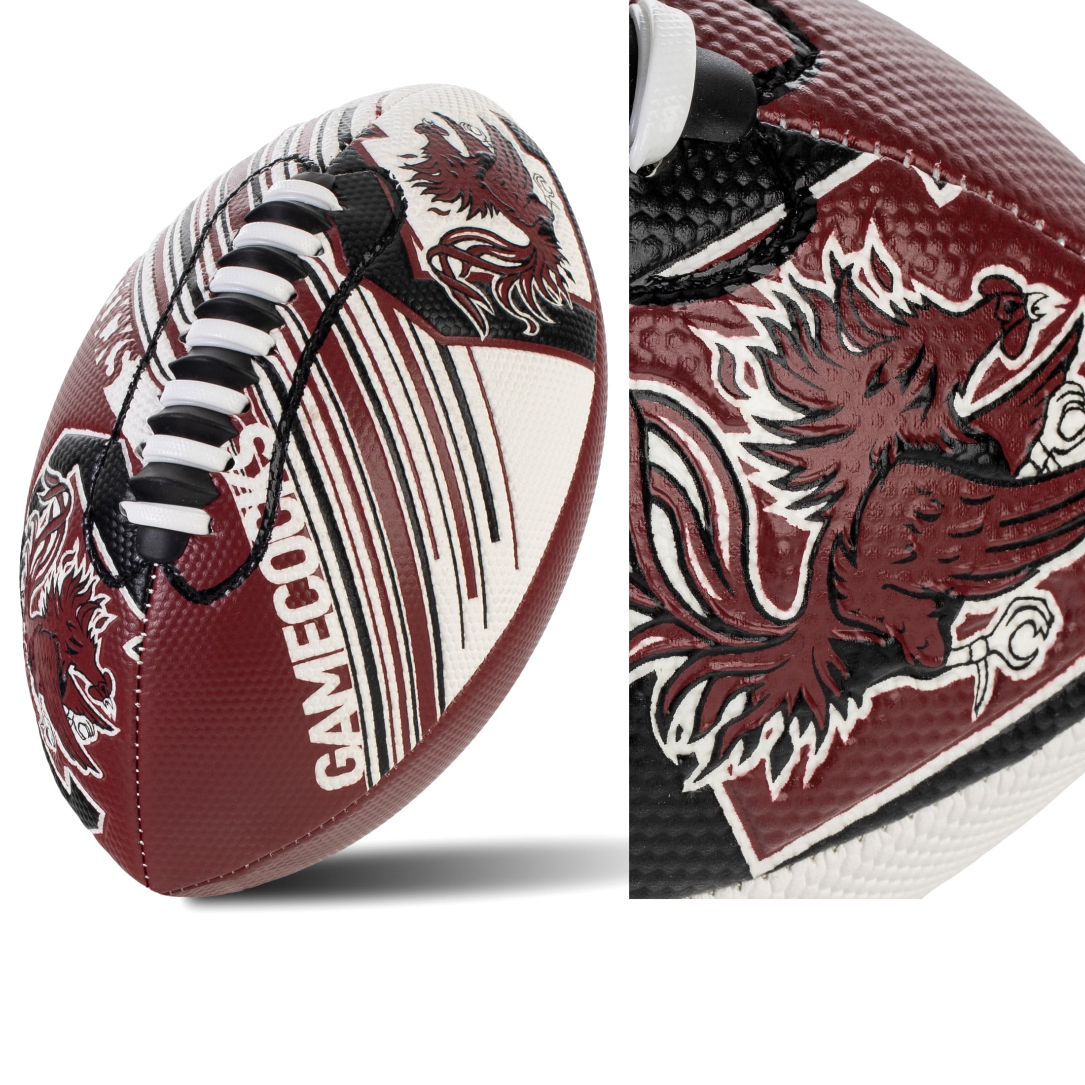 NCAA South Carolina Gamecocks Football - Youth Mini Football - 8.5" Football- SPACELACE Easy Grip Texture- Perfect for Kids !