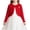 Red, variant on Girls Cardigan Handmade Flower Long Sleeve Solid Button Front Knit Shawl Wrap Outerwear