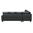 thumbnail image 6 of Hommoo Faux Leather 3-Piece Couch Living Room Sofa Set, L Shaped Couch for Small Space, Black(Without Ottoman), 6 of 8