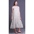 thumbnail image 4 of Bimba White2 Leaves Colorful Sleeveless Cotton Nightgowns For Women Printed Mid-Calf Length Sleepwear XX-Large, 4 of 6