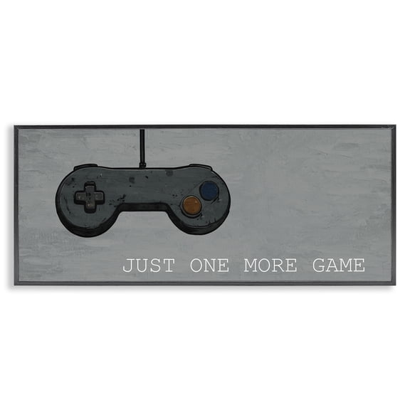 Stupell Industries Contemporary Just One More Rustic Gaming Black Framed Giclee Art, 24 x 10, by Kim Allen