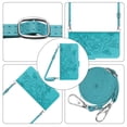 thumbnail image 6 of Wallet Case for iPhone 16, Wrist Strap & Shoulder Strap PU Leather Case, Pattern Kickstand Magnetic Clasp Folio Flip Cover for iPhone 16 Flip Case with Card Holder - Blue, 6 of 9