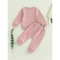 thumbnail image 4 of Toddler Baby Girl Clothes Daddys Girl Long Sleeve Pullover Sweatshirt Stretch Jogger Pants Infant Fall Winter Outfit, 4 of 7