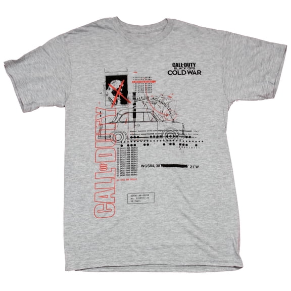 Call of Duty Cold War Mens T-Shirt - Car Code & Map Image (Small)