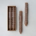 thumbnail image 5 of Creative Co-Op Unscented Totem Taper Candles in Box, Set of 2, Cappuccino, 5 of 9