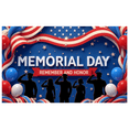 thumbnail image 6 of Patriotic Design Memorial Day Banner Red White Blue Balloons Stars for Military Ceremonies Honor Celebrations, 6 of 7