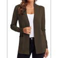 thumbnail image 1 of Cardigan en Tricot à devant Ouvert pour Femme, Manches Longues, avec Poche, Café L, 1 of 10