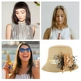 thumbnail image 3 of WASHWEPE Elegant Church Hat in Khaki with Lace Decoration Perfect for Sophisticated Occasions, 3 of 6