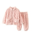 thumbnail image 2 of Godderr Kids Toddler Girls Boys 2pcs Winter Fleece Pajamas Pj Set Warm Winter Fall Newborn Sleepwear Soft Tops Pants Set Baby Loungewear Set for 12M-8Y, 2 of 7