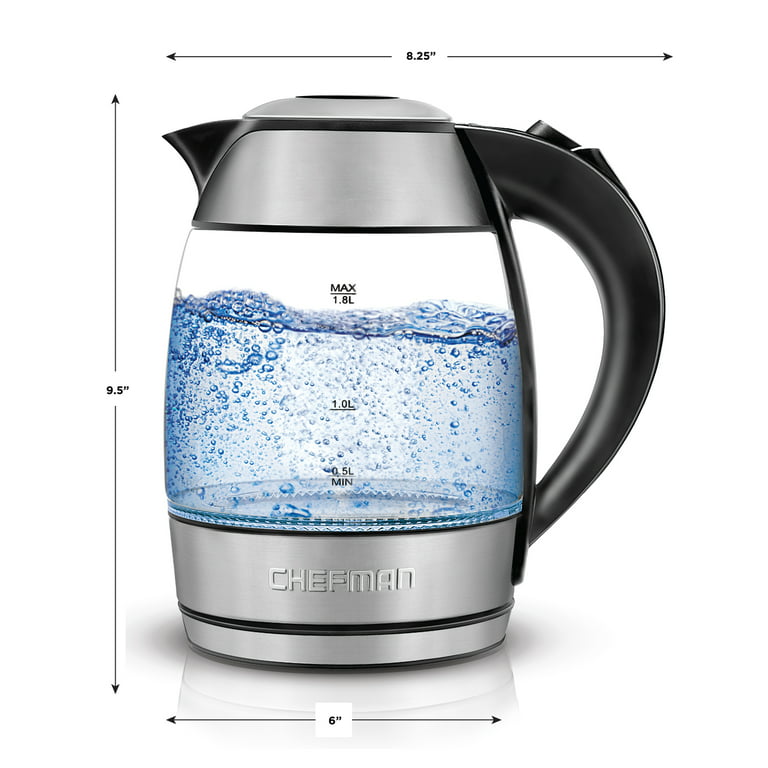 Electric Glass Tea Kettle with Removable Stainless Steel Infuser