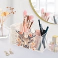 thumbnail image 5 of Deer Head Flowers Pencil Pen Cosmetic Holder Cup Makeup Brush Holder Desk Accessories Holder Acrylic Organizer for Office School Home, 5 of 7