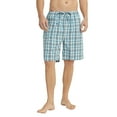 thumbnail image 3 of Vulcanodon Mens 100% Cotton Pajama Shorts, Soft Lounge Pajama Pants with Big Pockets for Men Plaid Pj Bottoms(Aqua Blue-Plaid, Small), 3 of 5
