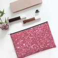thumbnail image 6 of Zufioo Pink Glitter Print DuPont Paper Portable Toiletry Bag, 8.9x6.5 inch Zippered Hand-held Paper Cosmetic Bag Storage Tool Kit, 6 of 7
