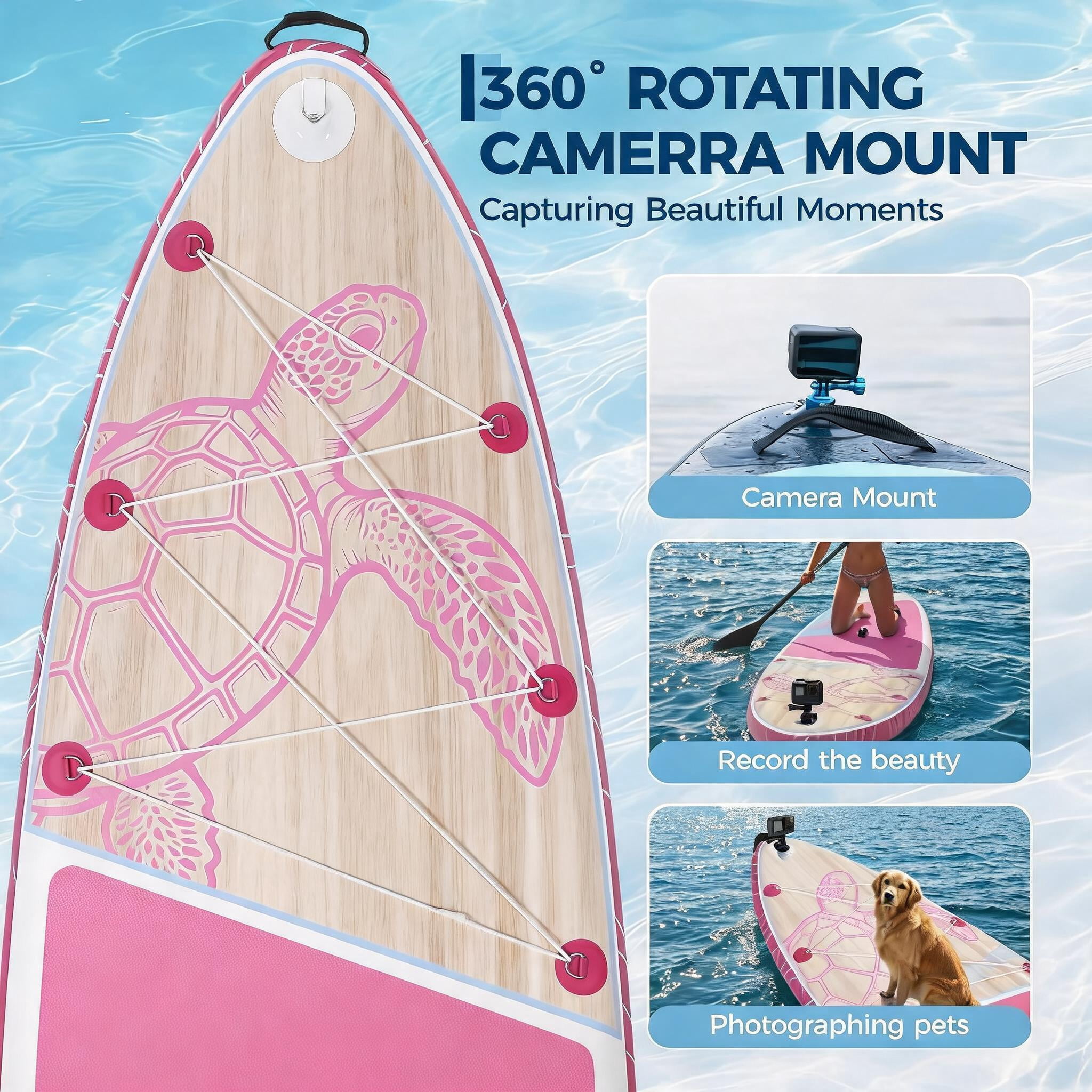 11ft Inflatable Stand Up Paddle Board, 34" Wide Ultra-Stable ISUP with Water Bag, 420 lbs Weight Capacity, 6" Thick Durable Non-Slip Deck, All-Round Paddle Board for Adults & Youth