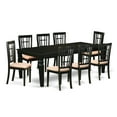 thumbnail image 2 of East West Furniture LGNI9-BLK-C 9 Pc Dining Room set with a Dining Table and 8Linen Dining Chairs in Black, 2 of 5