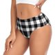 thumbnail image 2 of Fotbe White And Black Plaid Calzones Estampados para Mujer – Ropa Interior de Algodón, Cómoda, Suave y Elástica-3X-Large, 2 of 6