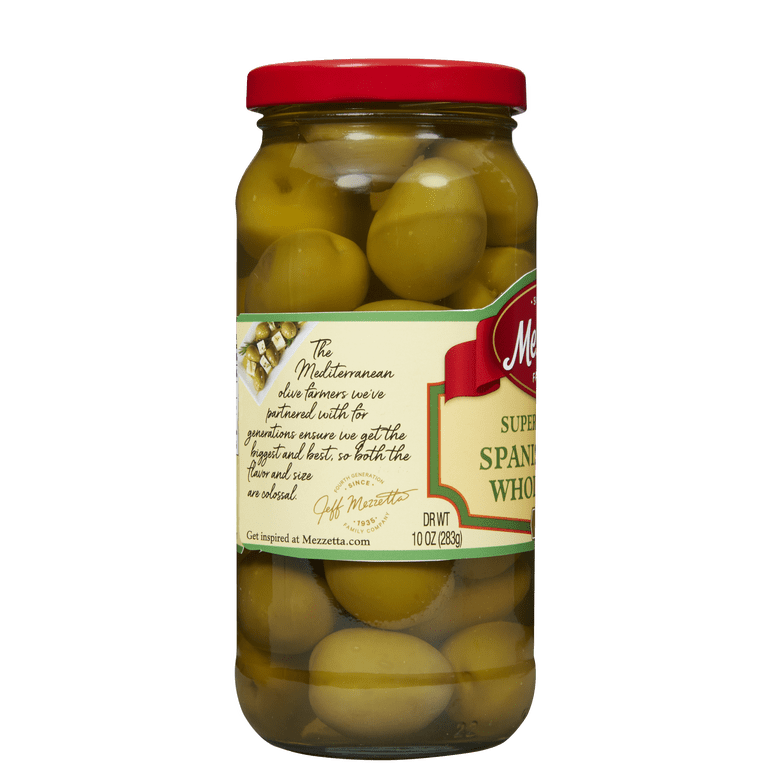 Mezzetta Super Colossal Spanish Queen Whole Olives, 10 oz Dr. Wt