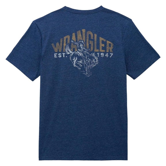 Wrangler Mens Dark Sapphire Bucking Horse Logo Tee