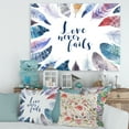 thumbnail image 2 of Designart ' Inspiring Quote With Boho Feathers ' Bohemian & Eclectic Canvas Wall Art Print, 2 of 4