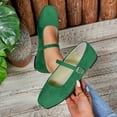 thumbnail image 6 of FRSASU Flats for Women Dressy Square Toe Ankle Strap Mary Jane Shoes Casual Slip On Flats Comfortable Ballet Green, 6 of 8
