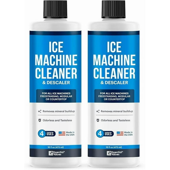 2-Pack Ice Machine Cleaner and Descaler 16 fl oz, Nickel Safe Descaler - Ice Maker Cleaner Compatible with All Major Brands (Scotsman, KitchenAid) - Manufactured in USA