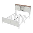 thumbnail image 7 of ModFusion – Modern Farmhouse Queen Size Bed Frame with Headboard, Bookcase Storage Shelves, Sliding Barn Door, Charging Station, Rustic Wood Platform Bed, Easy Assembly, White, 7 of 7