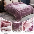 thumbnail image 4 of WOOW DEPOT Twin Full Heavy Fleece Bed Blanket 1 PCS, 6.61 lbs 70.8" x 86.6", Reversible Thick Floral Print Soft Warm Mink Blanket Elegant, Lavender Orchid, 4 of 7