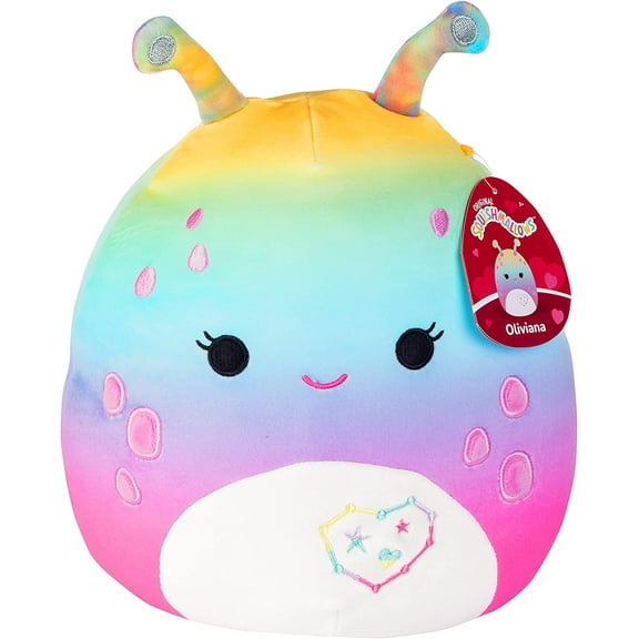 Squishmallows Official Kellytoy Valentines Squad Squishy Soft Plush Toy Animal (8 Inch, Oliviana the Alien)